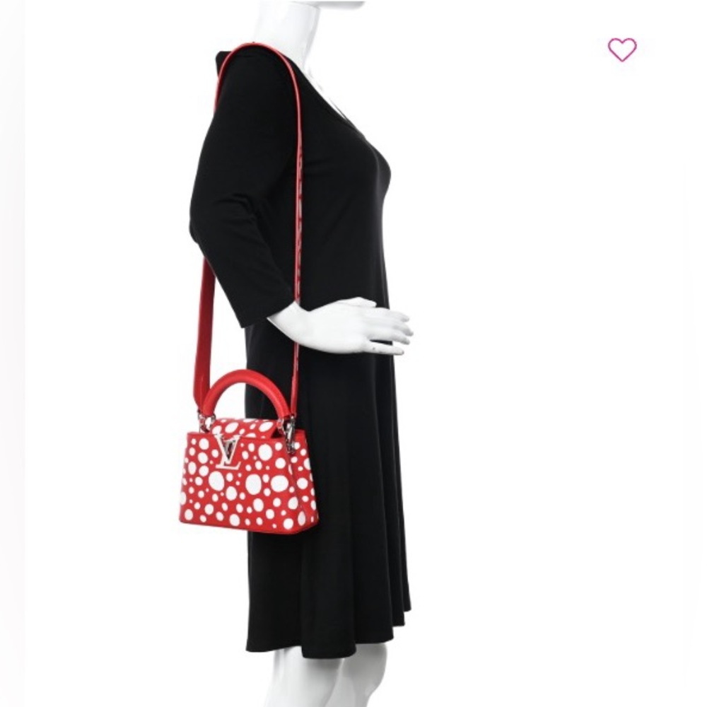 Authentic Louis Vuitton x Yayoi Kusama 2023 Capucines Mini Red with White dots - Picture 3 of 16